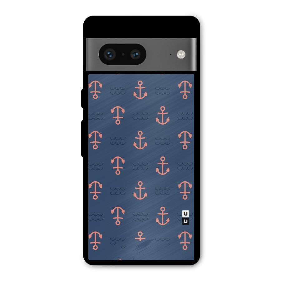 Anchor Sea Blue Metal Back Case for Google Pixel 7