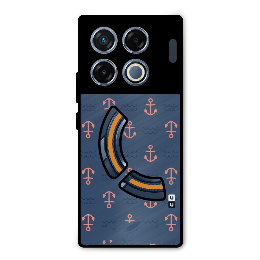 Anchor Sea Blue Metal Back Case for Infinix GT 20 Pro