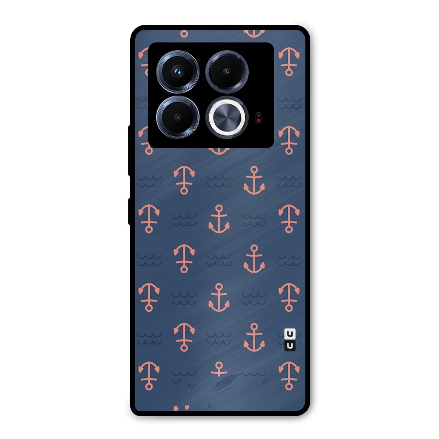 Anchor Sea Blue Metal Back Case for Infinix Note 40 5G