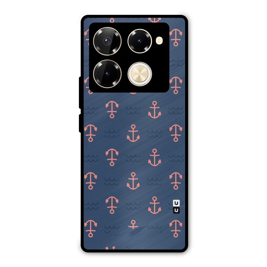 Anchor Sea Blue Metal Back Case for Infinix Note 40 Pro Plus