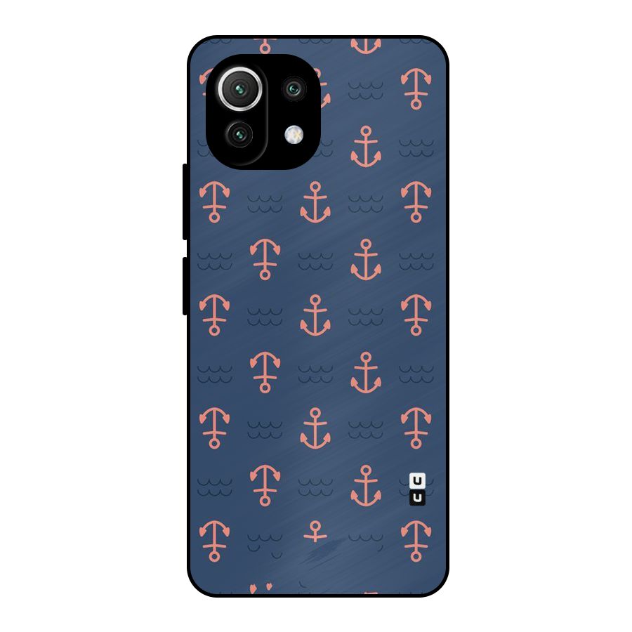 Anchor Sea Blue Metal Back Case for Mi 11 Lite NE 5G