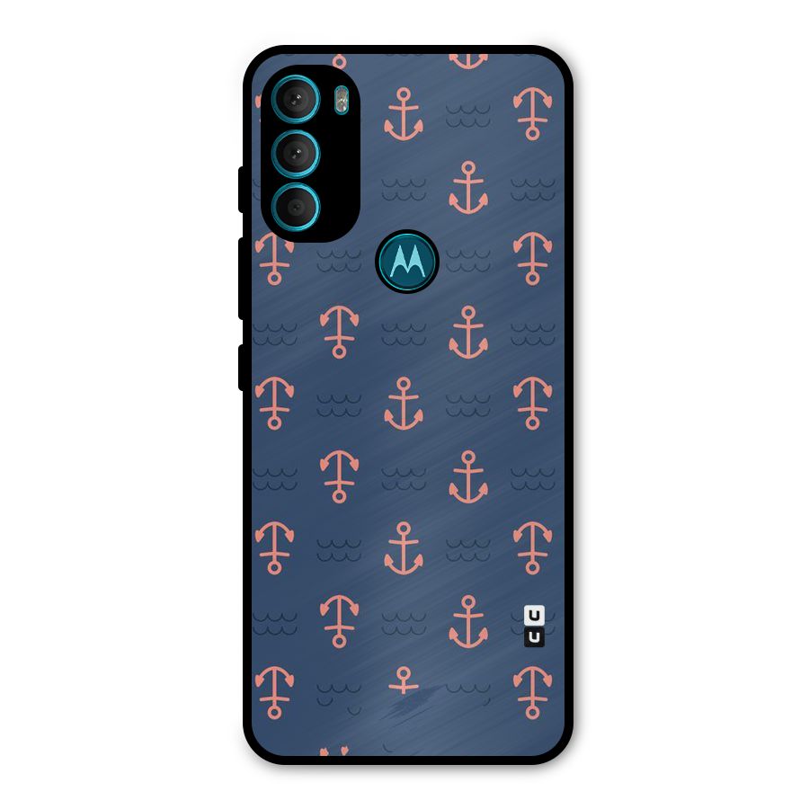 Anchor Sea Blue Metal Back Case for Moto G71 5G