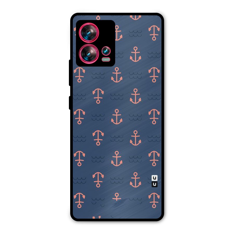 Anchor Sea Blue Metal Back Case for Motorola Edge 30 Fusion