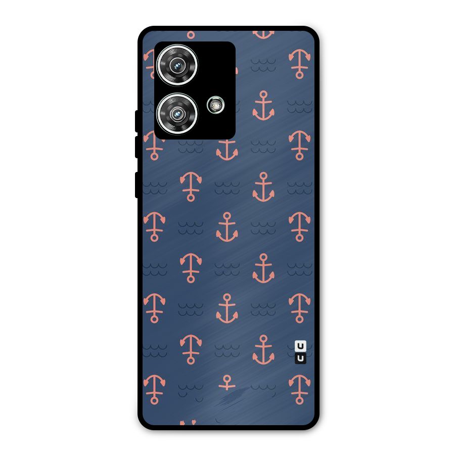 Anchor Sea Blue Metal Back Case for Motorola Edge 40 Neo