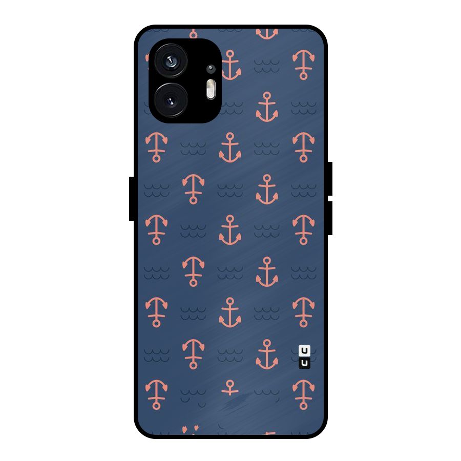 Anchor Sea Blue Metal Back Case for Nothing Phone 2