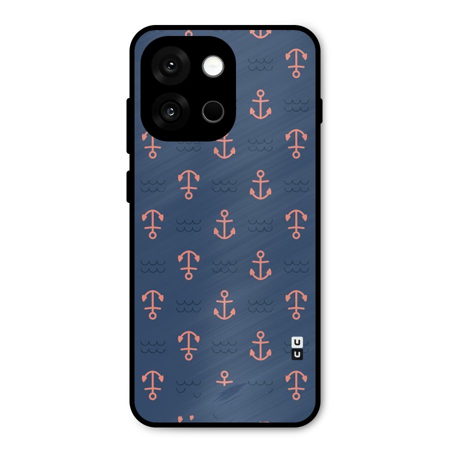 Anchor Sea Blue Metal Back Case for OnePlus 13s