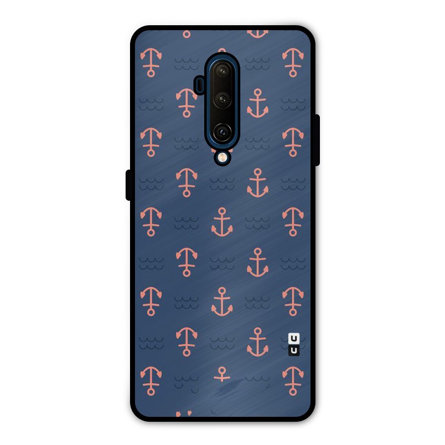 Anchor Sea Blue Metal Back Case for OnePlus 7T Pro
