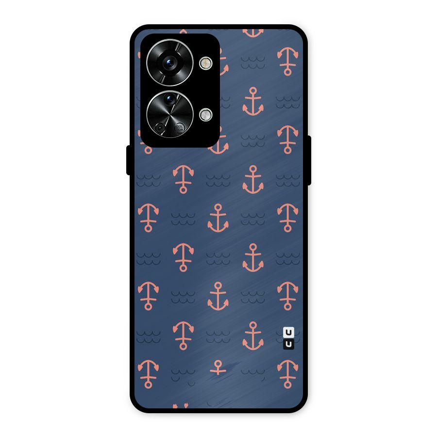 Anchor Sea Blue Metal Back Case for OnePlus Nord 2T