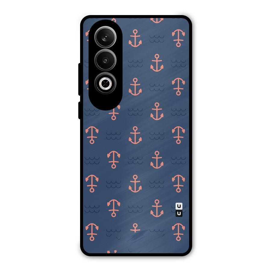 Anchor Sea Blue Metal Back Case for OnePlus Nord CE4