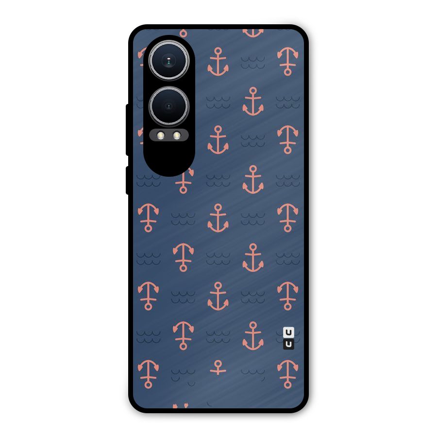 Anchor Sea Blue Metal Back Case for OnePlus Nord CE4 Lite