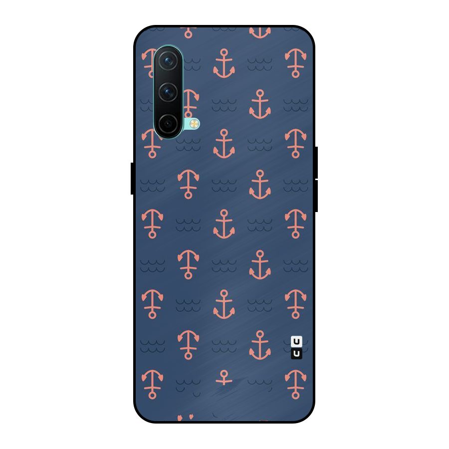 Anchor Sea Blue Metal Back Case for OnePlus Nord CE 5G