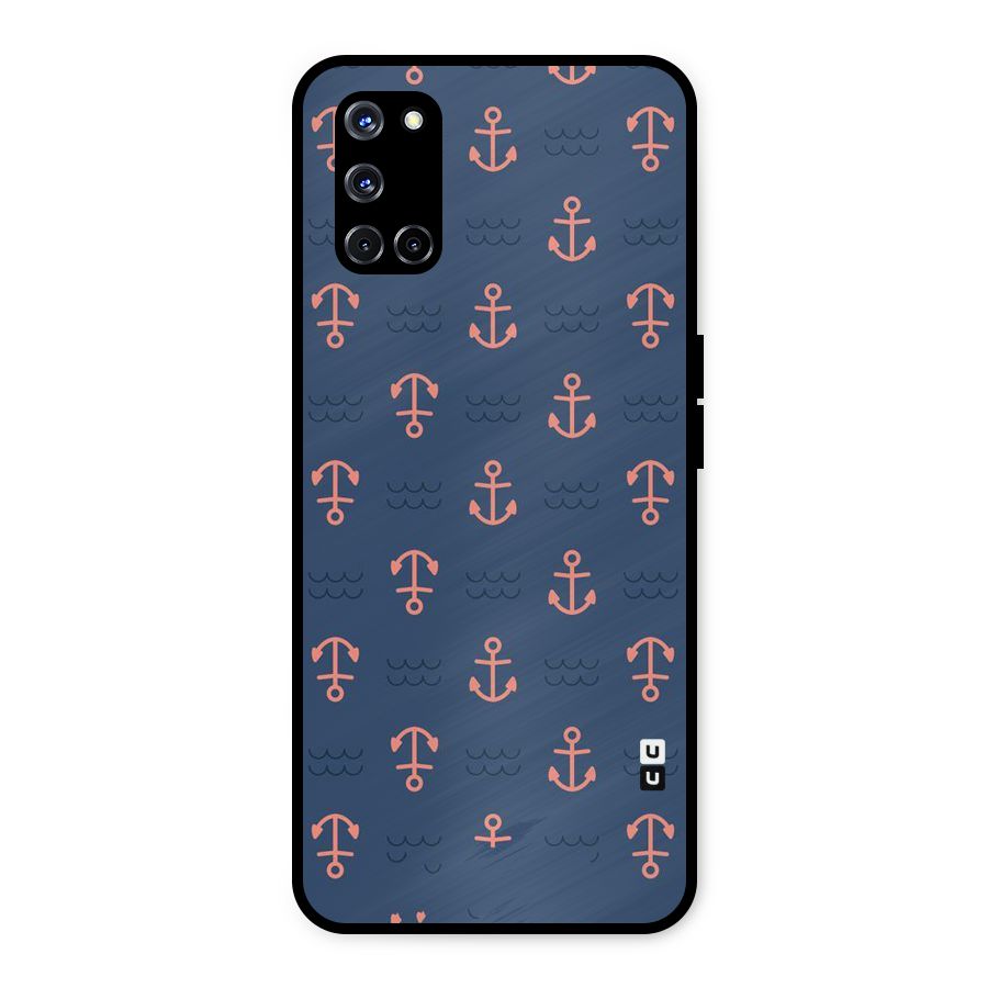 Anchor Sea Blue Metal Back Case for Oppo A52