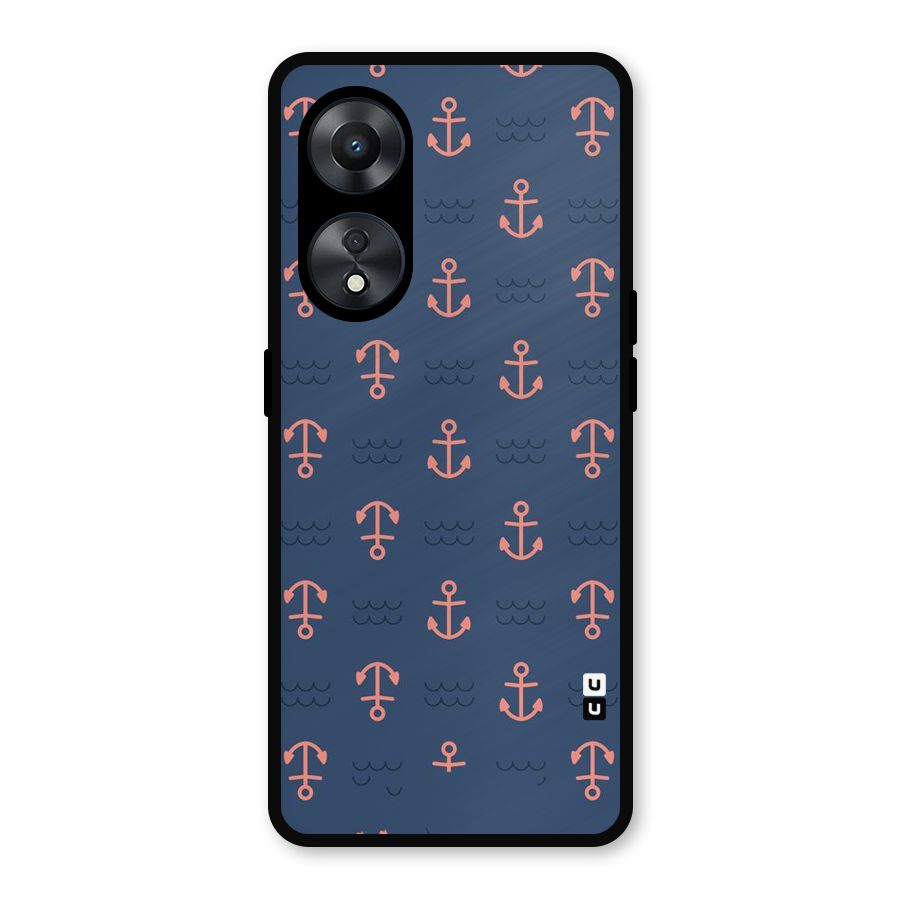 Anchor Sea Blue Metal Back Case for Oppo A78