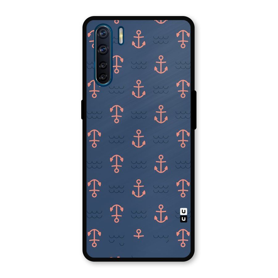 Anchor Sea Blue Metal Back Case for Oppo F15