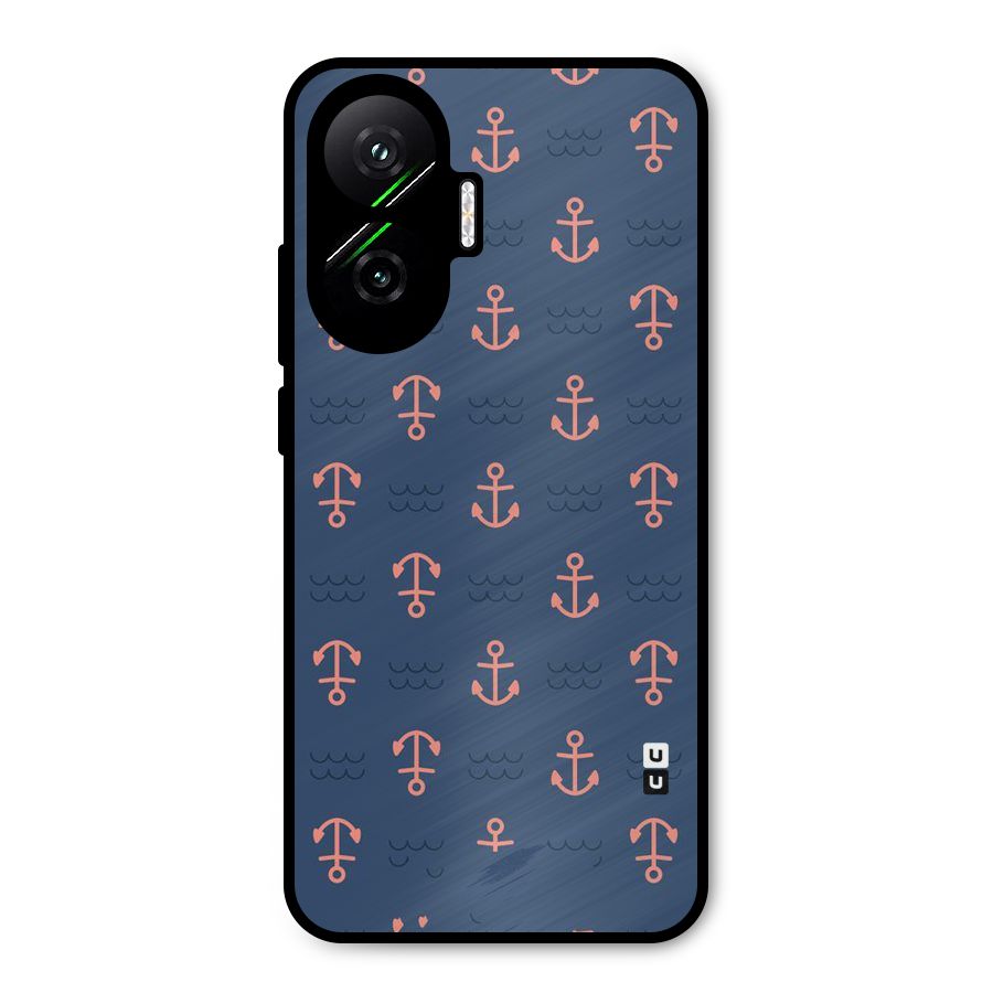 Anchor Sea Blue Metal Back Case for Poco F7