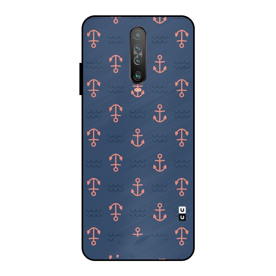 Anchor Sea Blue Metal Back Case for Poco X2
