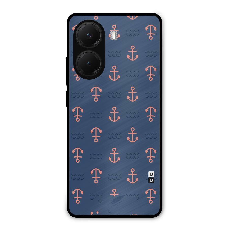 Anchor Sea Blue Metal Back Case for Poco X7 Pro
