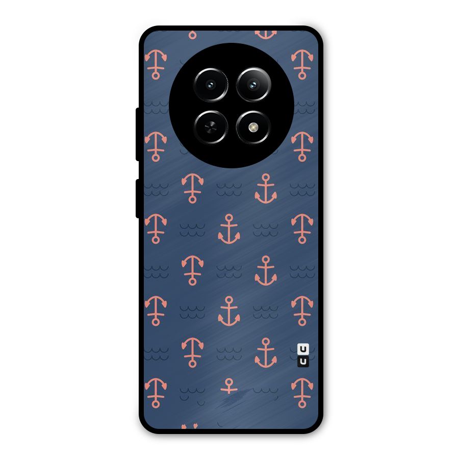 Anchor Sea Blue Metal Back Case for Realme 12 5G