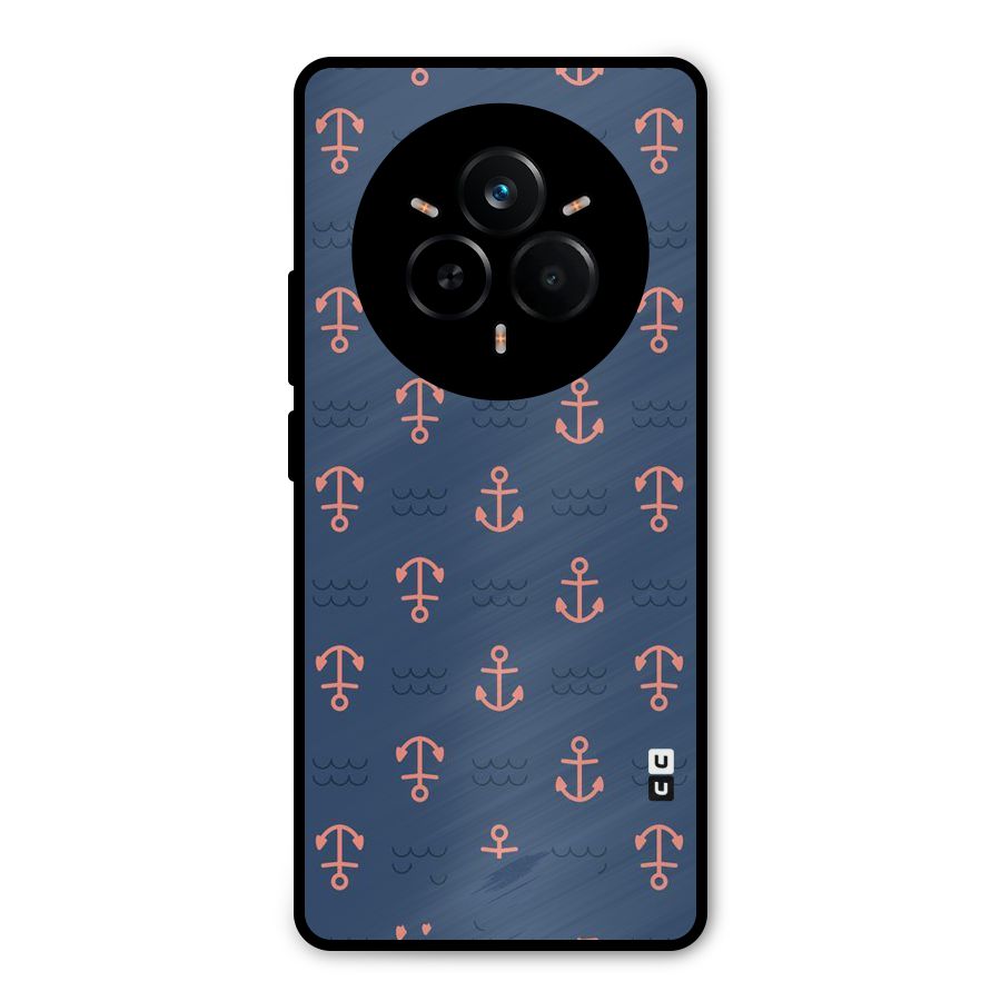 Anchor Sea Blue Metal Back Case for Realme 14 Pro Plus