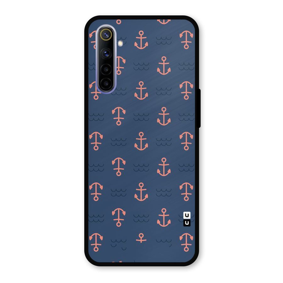 Anchor Sea Blue Metal Back Case for Realme 6