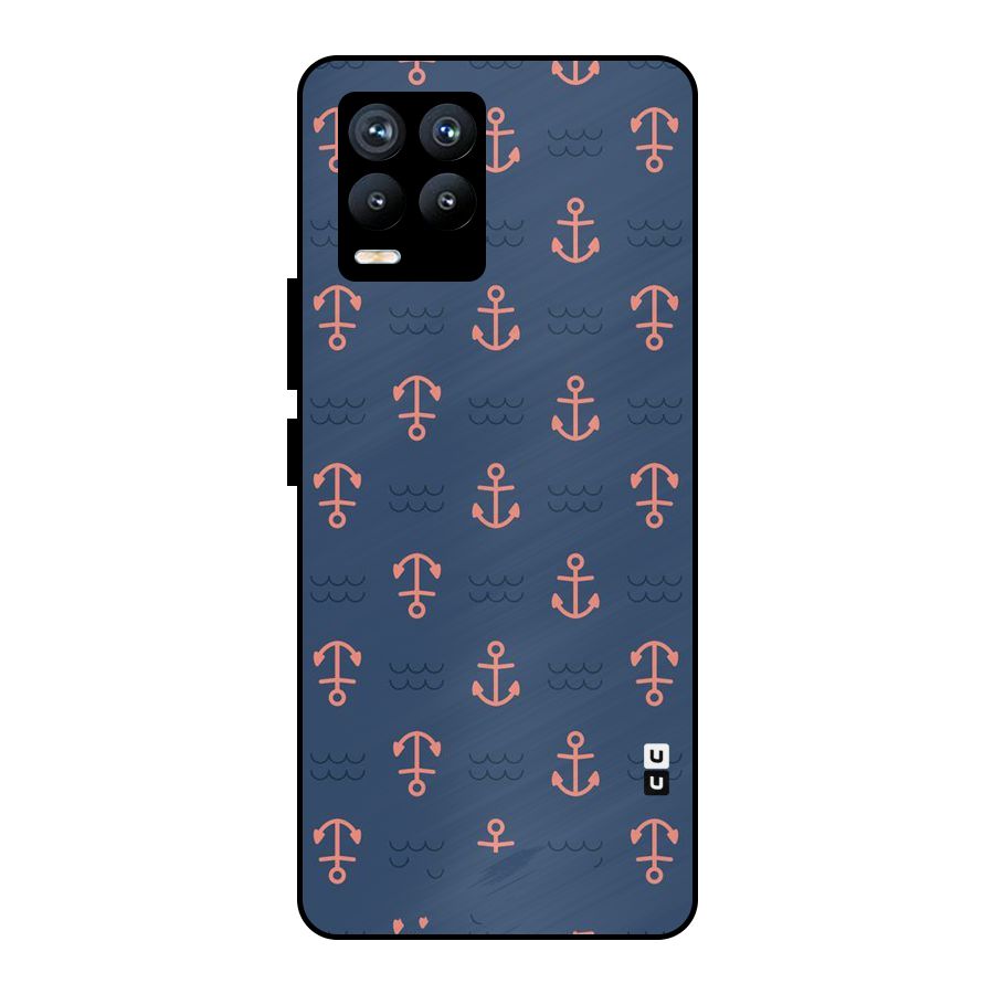 Anchor Sea Blue Metal Back Case for Realme 8