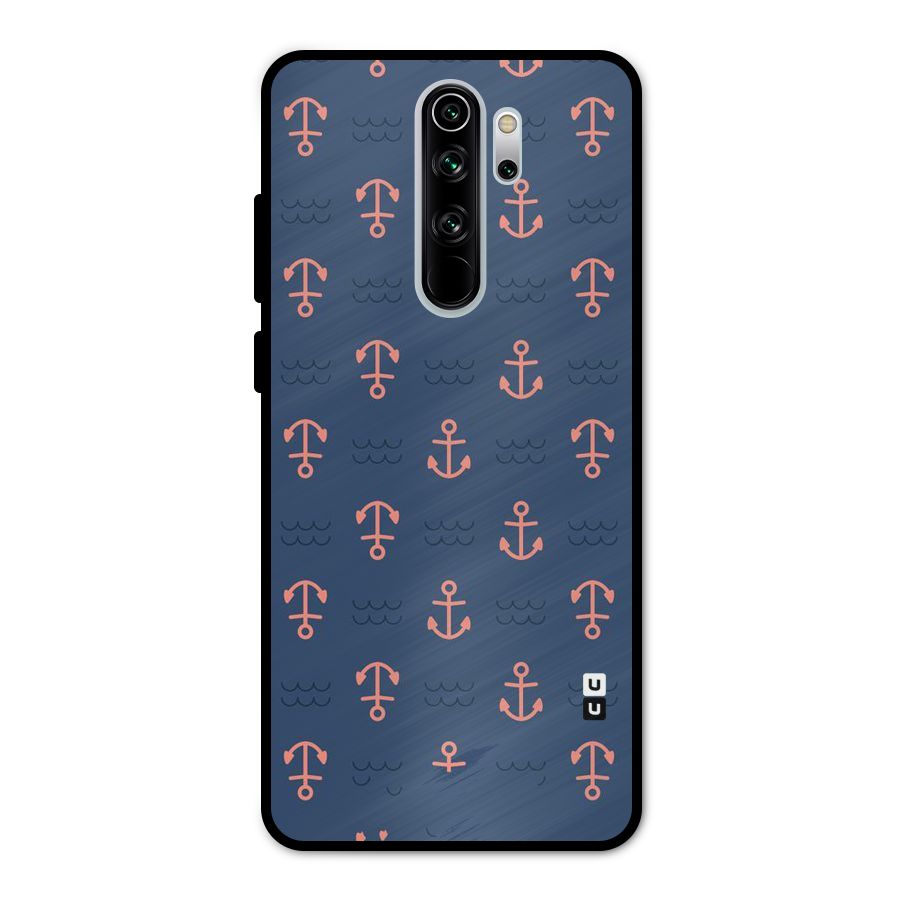 Anchor Sea Blue Metal Back Case for Redmi Note 8 Pro