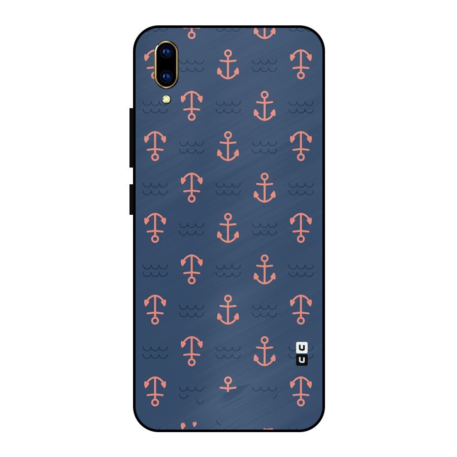 Anchor Sea Blue Metal Back Case for Vivo V11 Pro