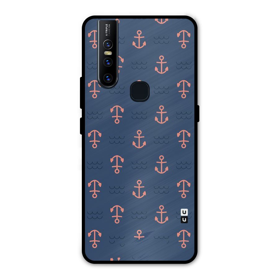 Anchor Sea Blue Metal Back Case for Vivo V15