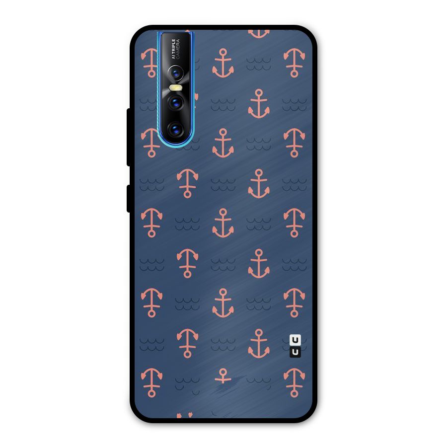 Anchor Sea Blue Metal Back Case for Vivo V15 Pro