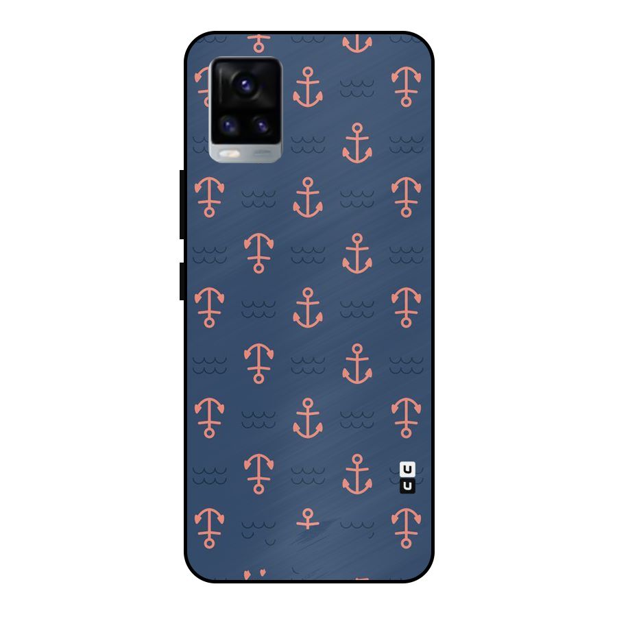 Anchor Sea Blue Metal Back Case for Vivo V20