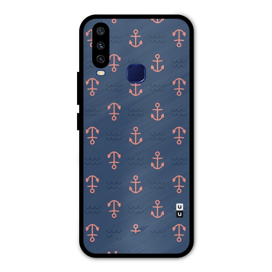 Anchor Sea Blue Metal Back Case for Vivo Y15