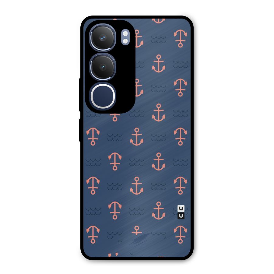 Anchor Sea Blue Metal Back Case for Vivo Y29
