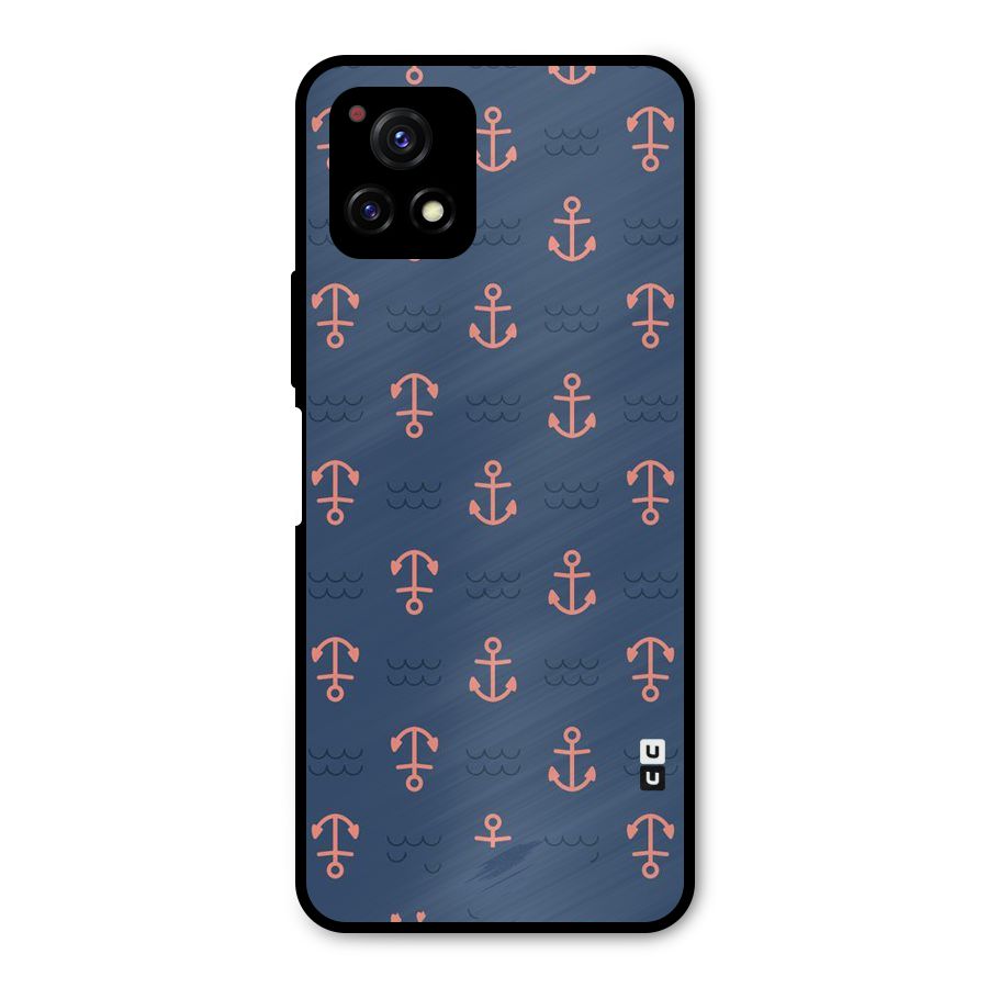 Anchor Sea Blue Metal Back Case for Vivo Y72 5G