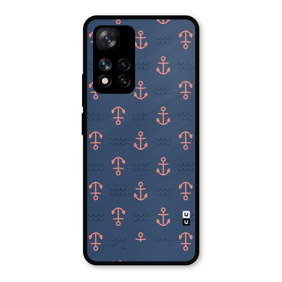 Anchor Sea Blue Metal Back Case for Xiaomi 11i Hypercharge 5G