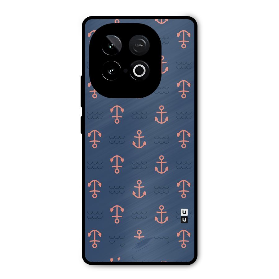 Anchor Sea Blue Metal Back Case for iQOO Neo 10