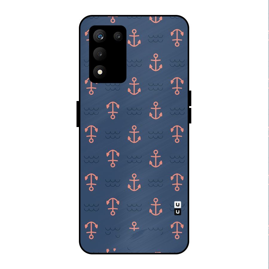 Anchor Sea Blue Metal Back Case for realme 9 5G SE