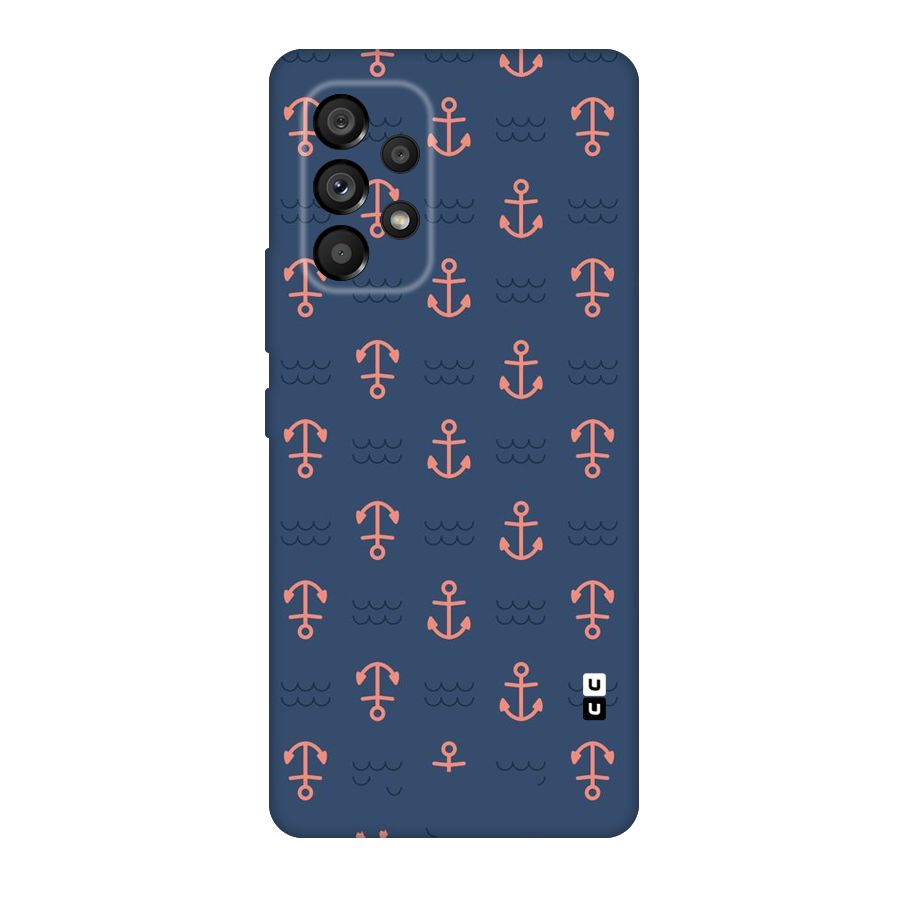 Anchor Sea Blue Original Polycarbonate Back Case for Galaxy A53 5G