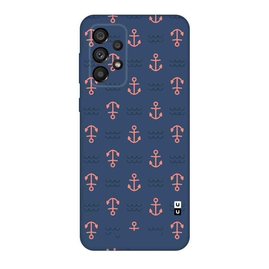Anchor Sea Blue Original Polycarbonate Back Case for Galaxy A73 5G