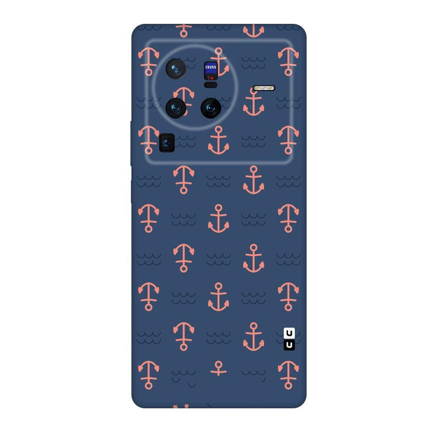 Anchor Sea Blue Original Polycarbonate Back Case for Vivo X80