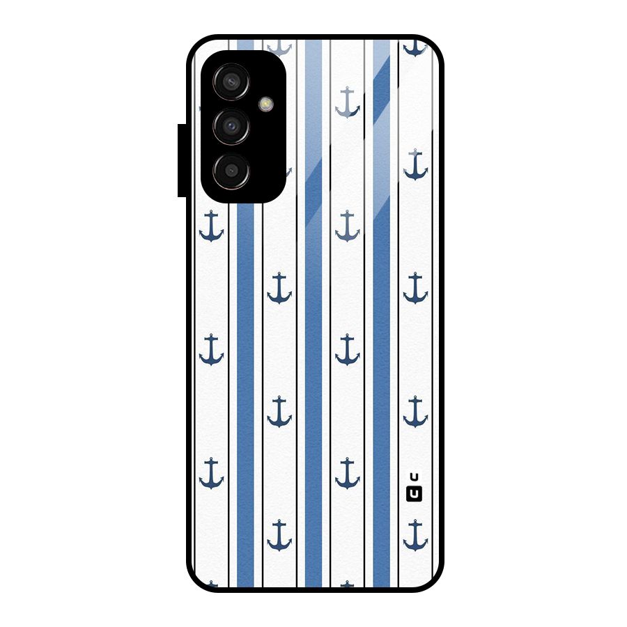 Anchor Stripe Lines Glass Back Case for Galaxy F13