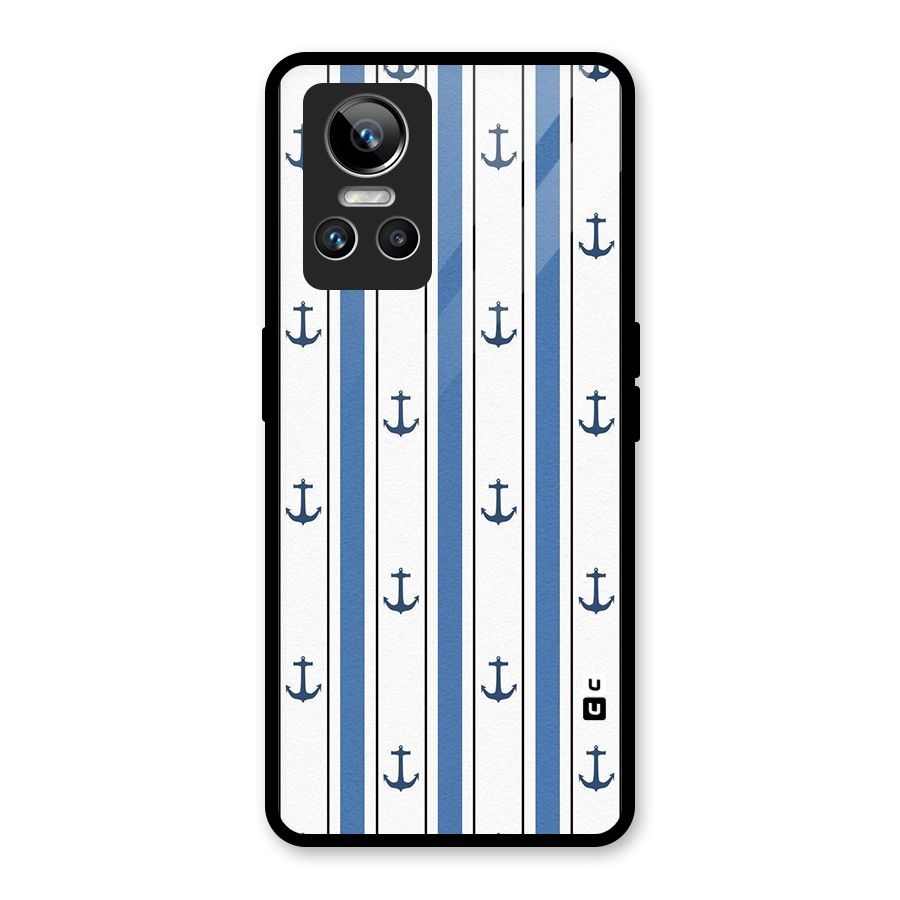 Anchor Stripe Lines Glass Back Case for Realme GT Neo 3