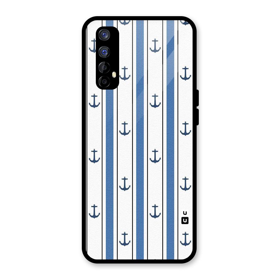 Anchor Stripe Lines Glass Back Case for Realme Narzo 20 Pro