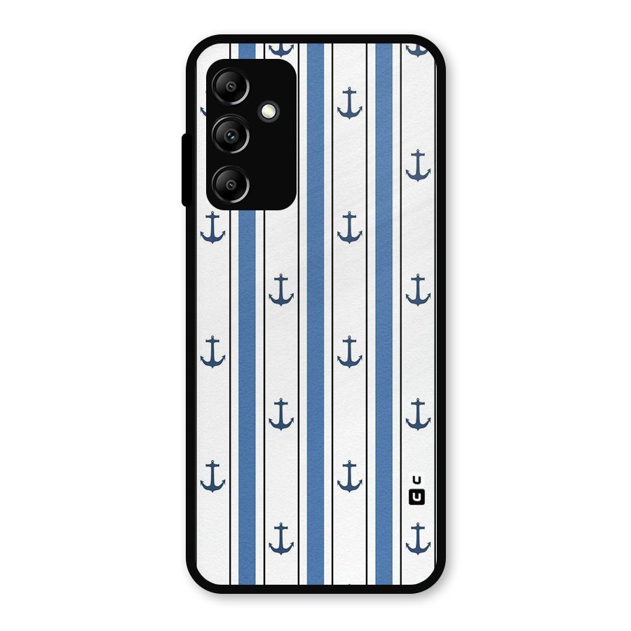Anchor Stripe Lines Metal Back Case for Galaxy A14 5G