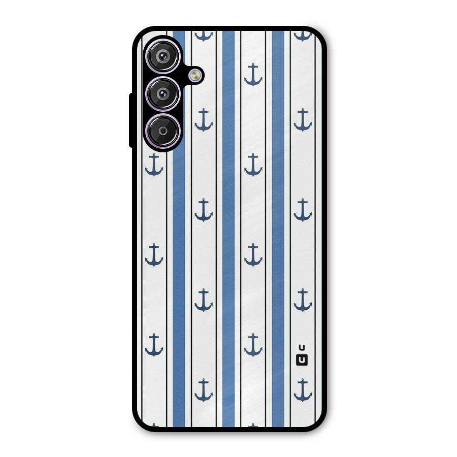 Anchor Stripe Lines Metal Back Case for Galaxy F15