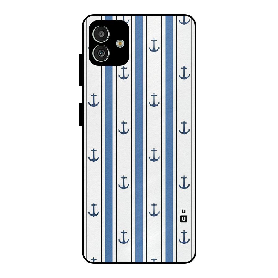 Anchor Stripe Lines Metal Back Case for Galaxy M13 5G