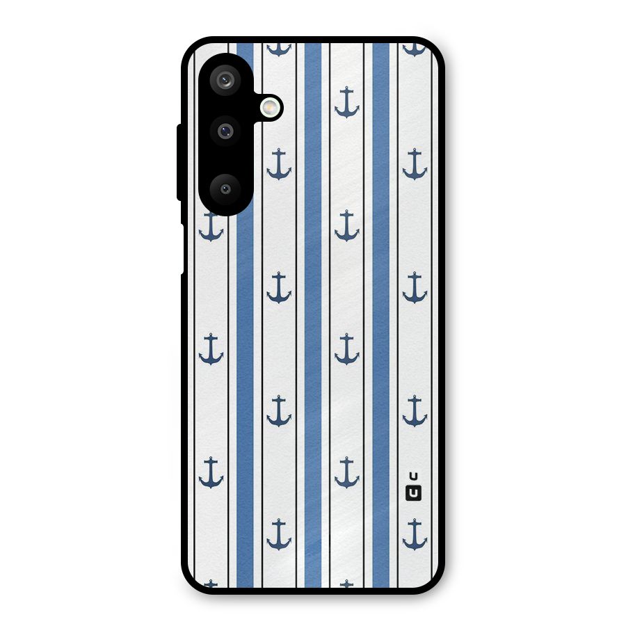 Anchor Stripe Lines Metal Back Case for Galaxy M16