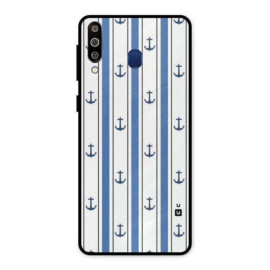 Anchor Stripe Lines Metal Back Case for Galaxy M30
