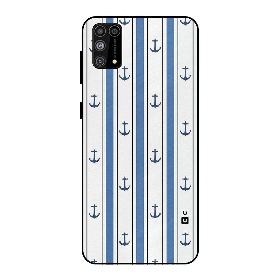 Anchor Stripe Lines Metal Back Case for Galaxy M31