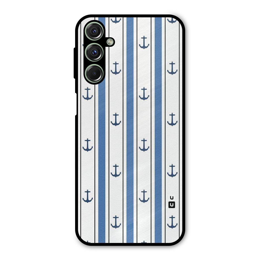 Anchor Stripe Lines Metal Back Case for Galaxy M34