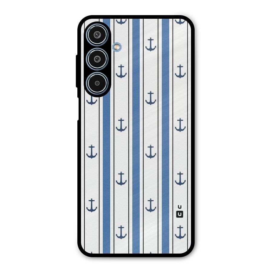 Anchor Stripe Lines Metal Back Case for Galaxy M35